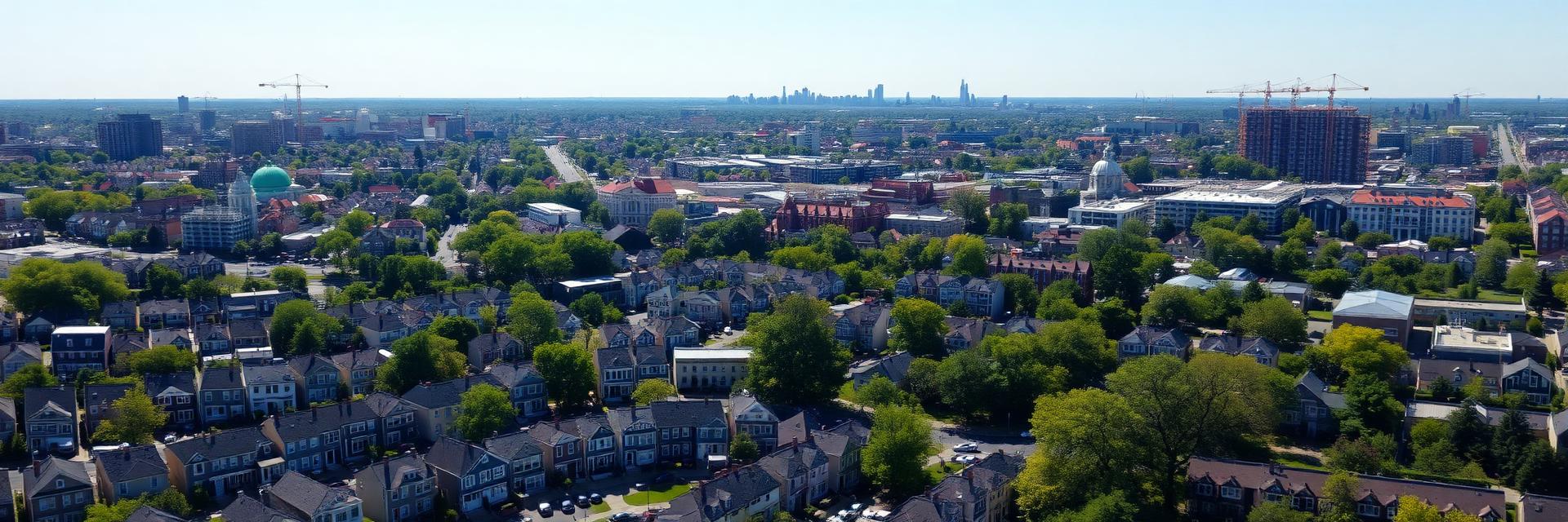 Aerial view of Philadelphia metro area neighborhoods served by Affinity Contractors Inc
