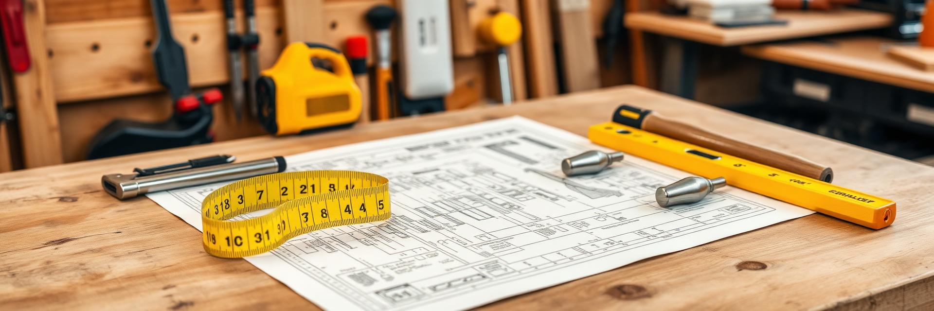 Home improvement tools and blueprints on workbench for Philadelphia contractor tips and resources