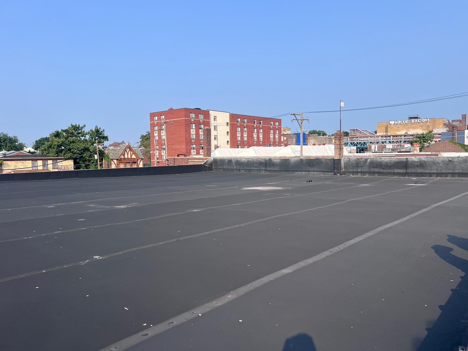 Newly installed commercial EPDM flat roof system in Philadelphia completed by Affinity Contractors